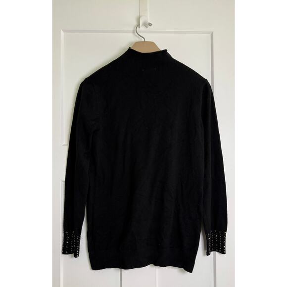 Vila Milano Sweater Knit Black Studded Long Sleeve Women's Size Large - Picture 2 of 10